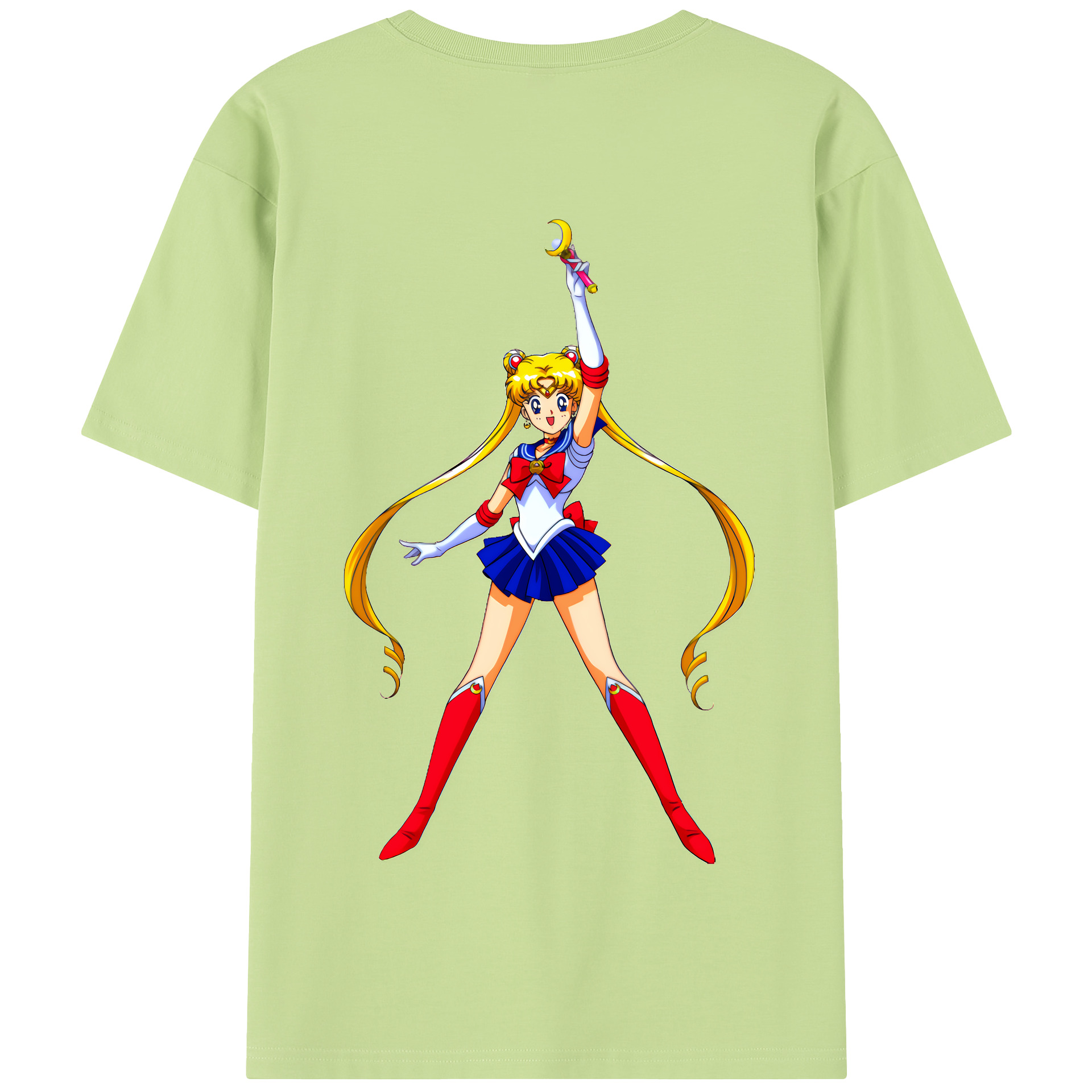 （画像用） 美少女戦士セーラームーン 月野 うさぎ つきの うさぎ Sailor Moon Tsukino Usagi 綿100％半袖Tシャツ（背面プリント）